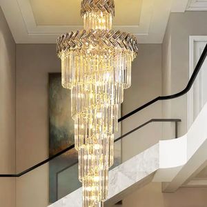 Modern Staircase Hanging Light Wedding Large Long Spiral Luxury Led Crystal <b>Chandeliers</b> for Home - Product Image 6