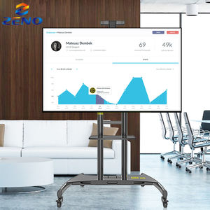 Zeno Zeno 180 Rolling TV Cart Mobile Floor TV Stand with <strong>Mount</strong>, 2 Supporting Tube 600 <strong>X</strong> 400 mm <strong>VESA</strong> TV Trolley - Product Image 4