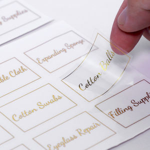 Autocollant transparent auto-adhésif pour parfum, estampage à chaud, feuille d'or transparente, autocollants en vinyle avec logo - Product Image 3