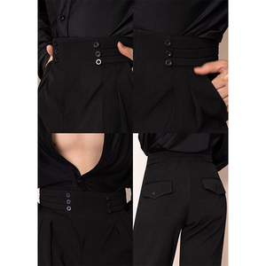 TONGYANG Nuovi Pantaloni da Ballo Latino per Uomo, Costume da Danza Latina, Vita Alta Elasticizzata, Pantaloni per Competizioni e Allenamenti di Ballo da Sala - Product Image 4