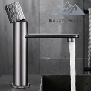 Wayon maison salle de bain chaud froid <span class=keywords><strong>lavabo</strong></span> en céramique brossé plein moderne pistolet gris laiton robinet minimaliste créatif - Product Image 1