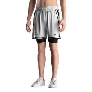 Pantalones Cortos de Baloncesto de Doble Capa con Forro Anti-Rozaduras y Capa Exterior de Malla Transpirable para Entrenamiento Diario - Product Image 2