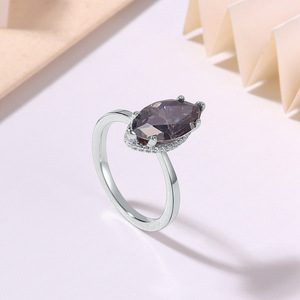 2026 Internet Hit S925 Sterling <b>Silver</b> Marquise Moissanite Light Luxury <b>Adjustable</b> Open Index Finger <b>Ring</b> For Women - Product Image 4