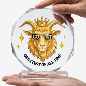 Trophée en <span class=keywords><strong>cristal</strong></span> personnalisé GOAT, le plus grand de tous les temps, prix octogonal, gravure personnalisée, réalisations sportives, cadeaux de championnat MVP - Product Image 5