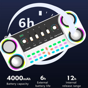 2023 nueva tarjeta de sonido con altavoz todo en uno estudio en vivo para grabar tarjeta de sonido mezclador de micrófono cambiador de voz mezclador de sonido de transmisión en vivo - Product Image 4