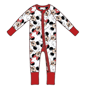 Niedliche Baby Mädchen Sommer Bambus Pyjamas Denim Animal Print Reiß verschluss Stram pler Versand bereit in Größen 0-6 Monate 18 Monate 2T - Product Image 5