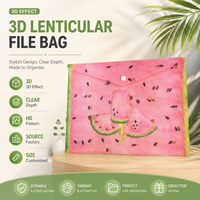 Zebulun-archivador 3D Lenticular A4, Logo personalizado decorativo, carpeta de plástico con bolsillos