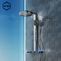 TikTok Trend ensemble de douche thermostatique brossé salle de bain mitigeur atmosphère lumière piano clé pluie motif de pulvérisation pour appartements