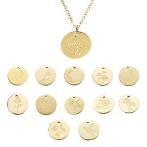 Nouveau Collier Fleur de Naissance en Acier Inoxydable Poli Miroir Anti-ternissement Plaqué Or 18K PVD Personnalisé Vente en Gros 2024 - Product Image 2