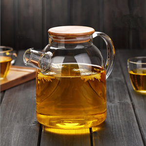 Set <span class=keywords><strong>Classico</strong></span> di Tazze per <span class=keywords><strong>Caffè</strong></span> e Tè in Vetro Trasparente Resistente al Calore con Coperchio in Bambù, Capacità 1000ml/1800ml - Product Image 3