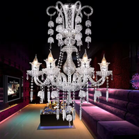 Lustre en cristal transparent de style européen moderne, éclairage suspendu LED simple pour chambre à coucher, salon, bar