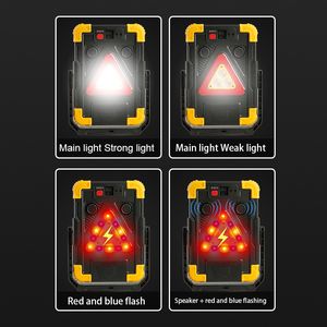 Feu de signalisation triangulaire LED multifonctionnel pour <span class=keywords><strong>voiture</strong></span>, lumière d'urgence solaire, accessoires de <span class=keywords><strong>voiture</strong></span>, panneau d'avertissement avec alarme, lampe de travail - Product Image 2