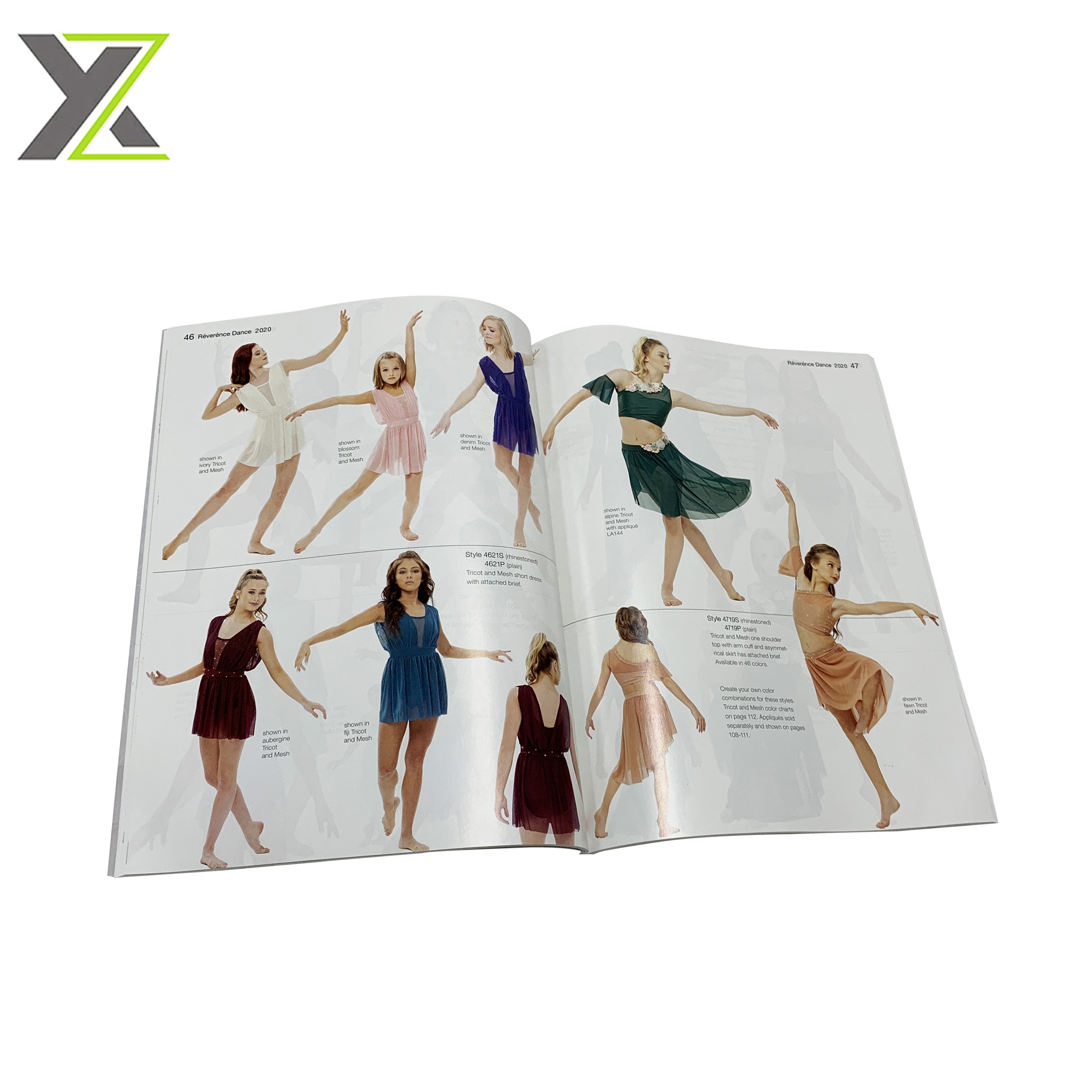 Пользовательская печать одежды каталог товаров брошюра для танцевальных платьев
