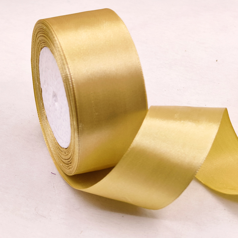 2024 Custom Wholesale 4cm Gift Packaging Ribbon Stain Polyester Solid Wide Satin Color Ribbons
