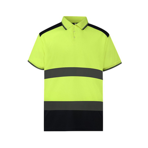 T-shirt de travail de sécurité à col polo, blocs de couleur, <span class=keywords><strong>bande</strong></span> réfléchissante de 5 cm, en tissu <span class=keywords><strong>polaire</strong></span> et tissu œil-de-perdrix - Product Image 2