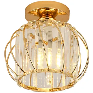 Lampe d'allée minimaliste moderne Lampe de couloir Plafonnier créatif Cristal Verre Petit métal Scandinave Entrée Couloirs Lumière