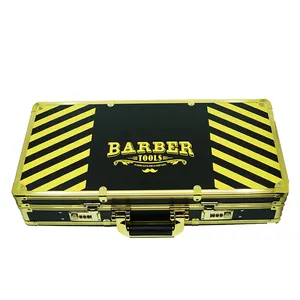 Maletín portátil de aluminio para herramientas de barbero, caja de transporte, kit de peluquero personalizado, estuche para cortadora de pelo con hermosa funda de viaje