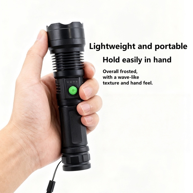 Rechargeable Focusable Flashlight with Multiple Lighting Modes for Night Adventures, Emergencies and Everyday Tasks