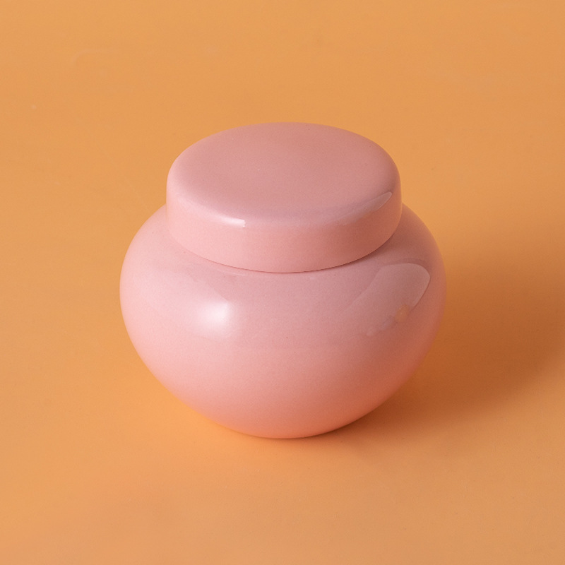 Round ash urn-pink