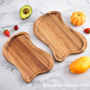Acacia Wood Serving <b>Tray</b> 30x19.8cm <b>Large</b> Size For Coffee Tea Hotel Use - Product Image 4
