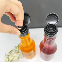Bouteille en verre transparente de 150 ml (5 oz) pour sauce chili, condiment, vinaigrette ou sauce piquante, avec bouchon à clapet et réducteur d'orifice