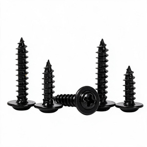 Tornillos autorroscantes negros Long Xian con cabeza Phillips y arandelas, cabeza plana, grado A, acero al carbono 1010 para refuerzo de conexiones - Product Image 1