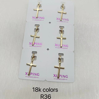 Bijoux XUPING en gros, plaqué or 18 carats, pendentif croix de Jésus style hip-hop tendance