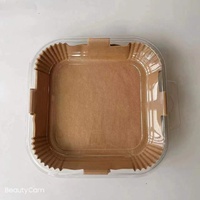 100 pièces de doublures en papier sulfurisé carrées jetables et réutilisables pour friteuse à air, imperméables, antiadhésives, pour cuisson alimentaire, type bols et assiettes