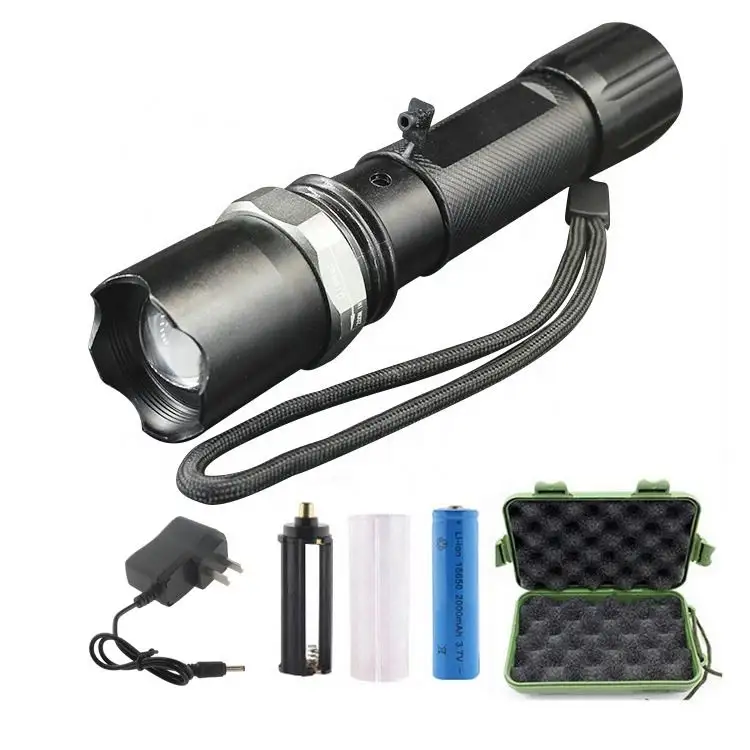 2022 Hot Sale Power Style Self Defensive Portable LED 18650 Safety Torch Light Flashlight Price