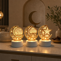 Lampe LED en forme de croissant de lune islamique, lumière de nuit du Ramadan pour la décoration de la maison musulmane, ornement de table pour le festival de l'Aïd
