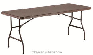 Table de <span class=keywords><strong>jardin</strong></span> pliable et portable, de forme rectangulaire, en plastique, <span class=keywords><strong>imitation</strong></span> <span class=keywords><strong>rotin</strong></span>, pour enfants, coussin pour pique-nique, l'extérieur - Product Image 2