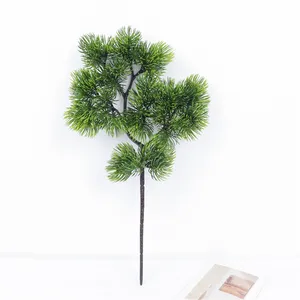 34cm Treeand Plastic Shrubs Plant Type Green Faux Pine Leaves Artificial Pine Leaf For Home Decoration