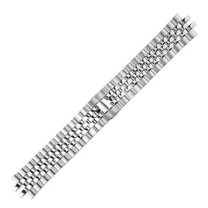 Bracelet de montre en acier inoxydable, bracelet Jubilee, fermoir déployant, 22 mm, bracelet à maillons argentés pour homme - Product Image 2