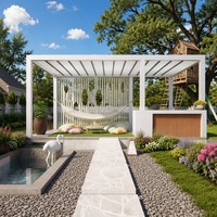 Auvent de jardin motorisé rétractable moderne en PVC thermolaqué, personnalisé en usine, imperméable et écologique, pour l'extérieur