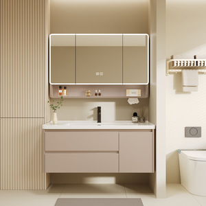 Nouvelle combinaison d'armoires de salle de bain intelligentes avec lavabo intégré, résistant à l'eau et à l'humidité - Product Image 1
