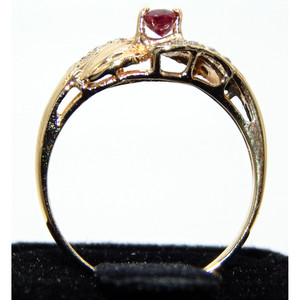 Anello con diamanti e rubino in oro 14k - Product Image 5