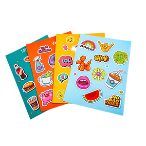 Hoja de pegatinas de vinilo PVC personalizadas con logo de marca, impresas por transferencia térmica, acabado mate, troqueladas, impermeables, con diseño de dibujos animados para - Product Image 1