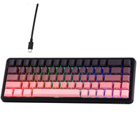 AJAZZ AK680 MAX 68% Keyboard mekanis, pasang atas hitam/merah muda dengan saklar magnetik Keyboard Gaming TKL untuk PC