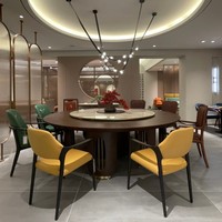 Elektrischer Hotel-Esstisch mit Steinplatte und Drehfunktion, Großer Runder Tisch für Private Esszimmer, Luxuriös für 15-20 Personen