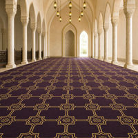 Tapis de prière pour mosquée avec garantie de 5 ans, 80 % laine, nylon, poils coupés 8 mm, rouleau continu