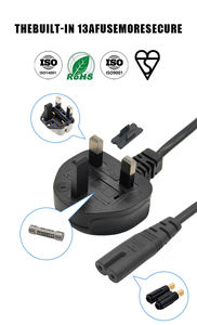 المملكة المتحدة 2 دبوس سلك تمديد كهربائي سلك الكمبيوتر IEC C7 BSI/قابس بريطاني فتيل 3A 3 دبوس المملكة المتحدة C7 Power - Product Image 2