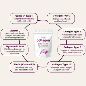 OEMマルチコラーゲンプロテインパウダー加水分解タイプI、II、III、V、X ビオチン配合 無香料 コラーゲン 女性男性用 簡単溶解 1LB - Product Image 4