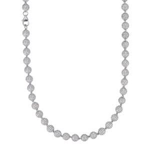 Collar de Cadena de Bolas con Cuentas Heladas, Unisex, de Moda, Regalo de Boda, Joyería de Plata 925 con Circonita/Moissanita, Venta al por Mayor, Estilo Hip Hop Lujoso - Product Image 1