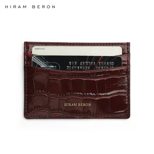 Hiram бордовый итальянский кожаный футляр для карт, модный футляр для карт из натуральной кожи, роскошный подарок