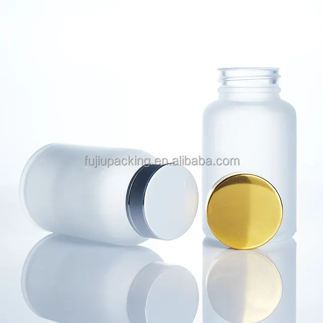 high quality matte Vitamin Pills Capsule jar Supplement pharmaceutical Pill glass bottle with aluminum lid safety seal