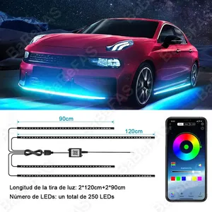 Kit Luci LED RGB per <span class=keywords><strong>Auto</strong></span> con Controllo APP, Sistema di Illuminazione Sottoscocca a Flusso Continuo, Striscia LED Neon per Telaio <span class=keywords><strong>Auto</strong></span> - Product Image 4