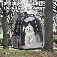 Sac à dos de transport pour animaux de compagnie respirant type capsule spatiale pour grands chats et chiots, sac de voyage pour chat avec fenêtre bulle et trous de ventilation