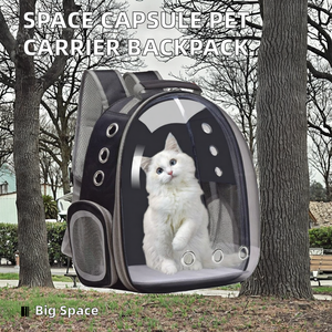 Mochila Transpirable Tipo Cápsula Espacial para Mascotas, para Gatos Grandes y Cachorros, Bolsa de Viaje para Gatos con Ventana de Burbuja y Orificios de Ventilación - Product Image 3