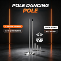 Barre de pole dance robuste de 45 mm avec mode statique, barre de pole dance réglable et amovible pour la remise en forme à domicile et la chambre