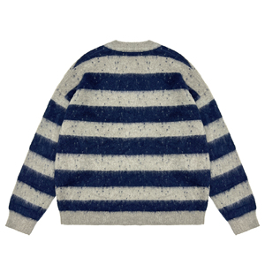 Cárdigan con Logo Personalizado para <span class=keywords><strong>Hombre</strong></span>, Suéter Tejido de Punto con Cuello Redondo Jacquard, Mohair Cepillado, Gran Tamaño, Hombros Caídos, Prendas de Punto - Product Image 2